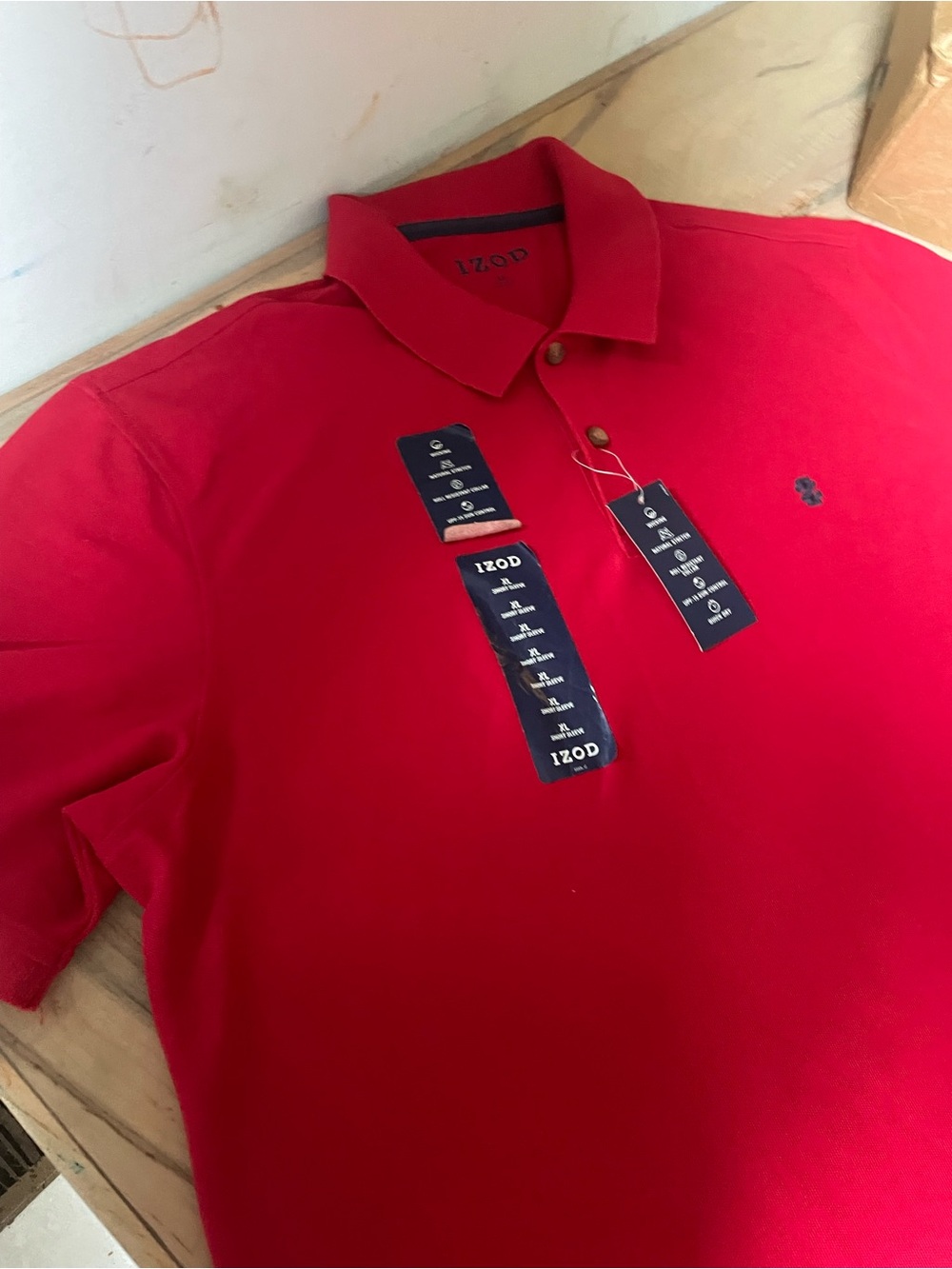 IZOD Men's Bright Red Polo with Embroidered Logo